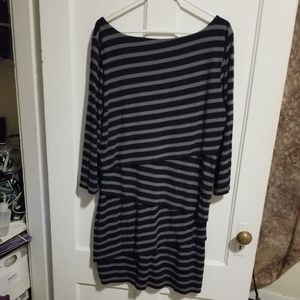 LOFT Dresses - Black and gray striped Loft Dress LOFT Dresses - Black and gray striped Loft Dress